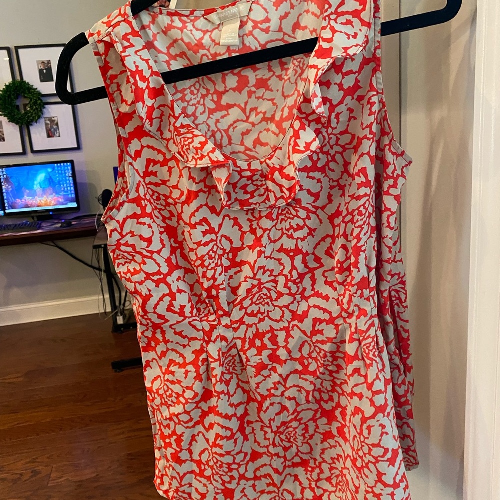 Silky sleeveless Banana Republic blouse.